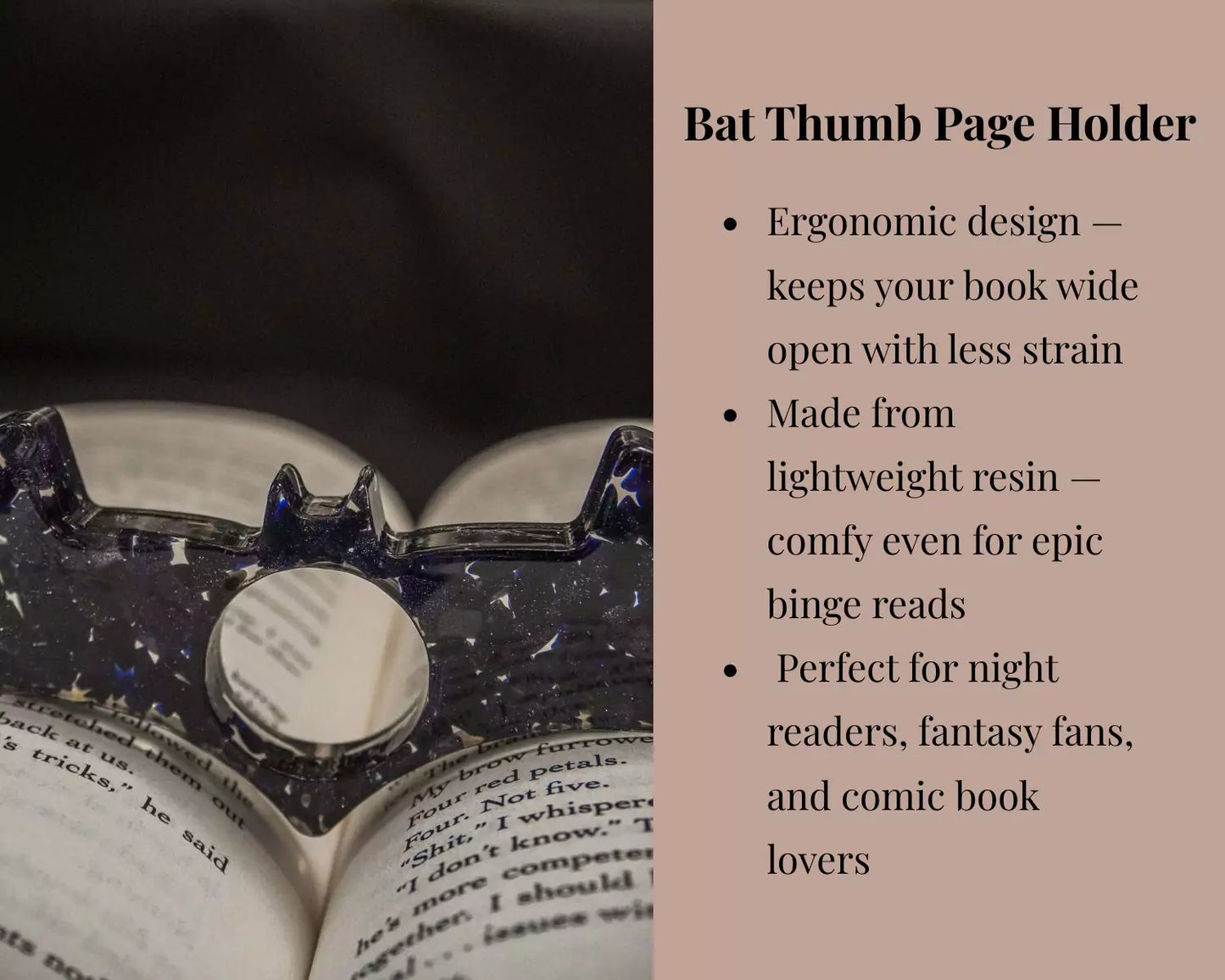 Bat Book Thumb Holder