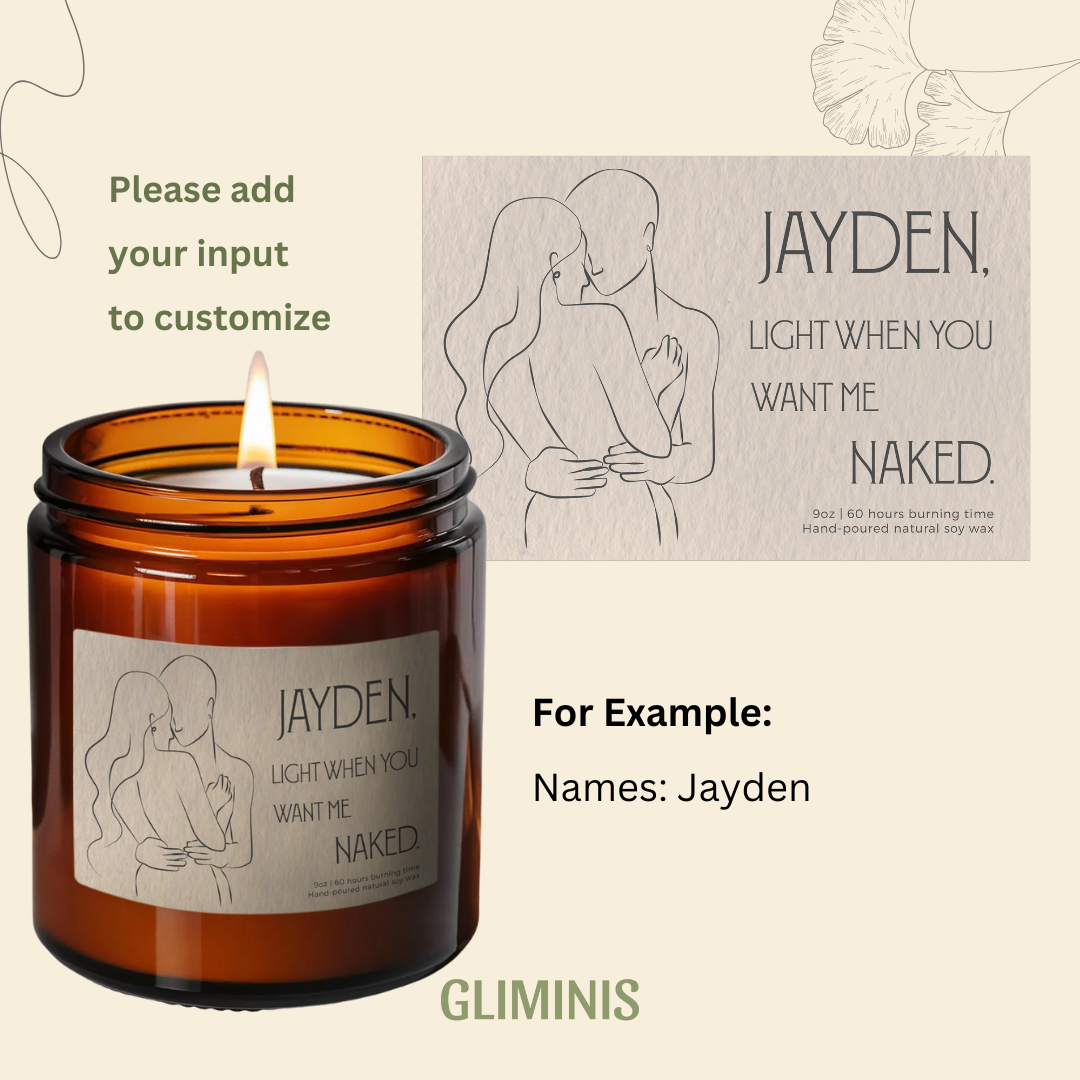Light When You Want Me Naked Beige Candle-Gliminis