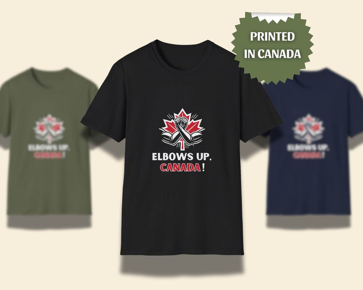 "Elbows Up, Canada!" 2-side printed Tee