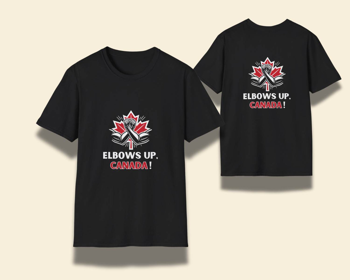 "Elbows Up, Canada!" 2-side printed Tee