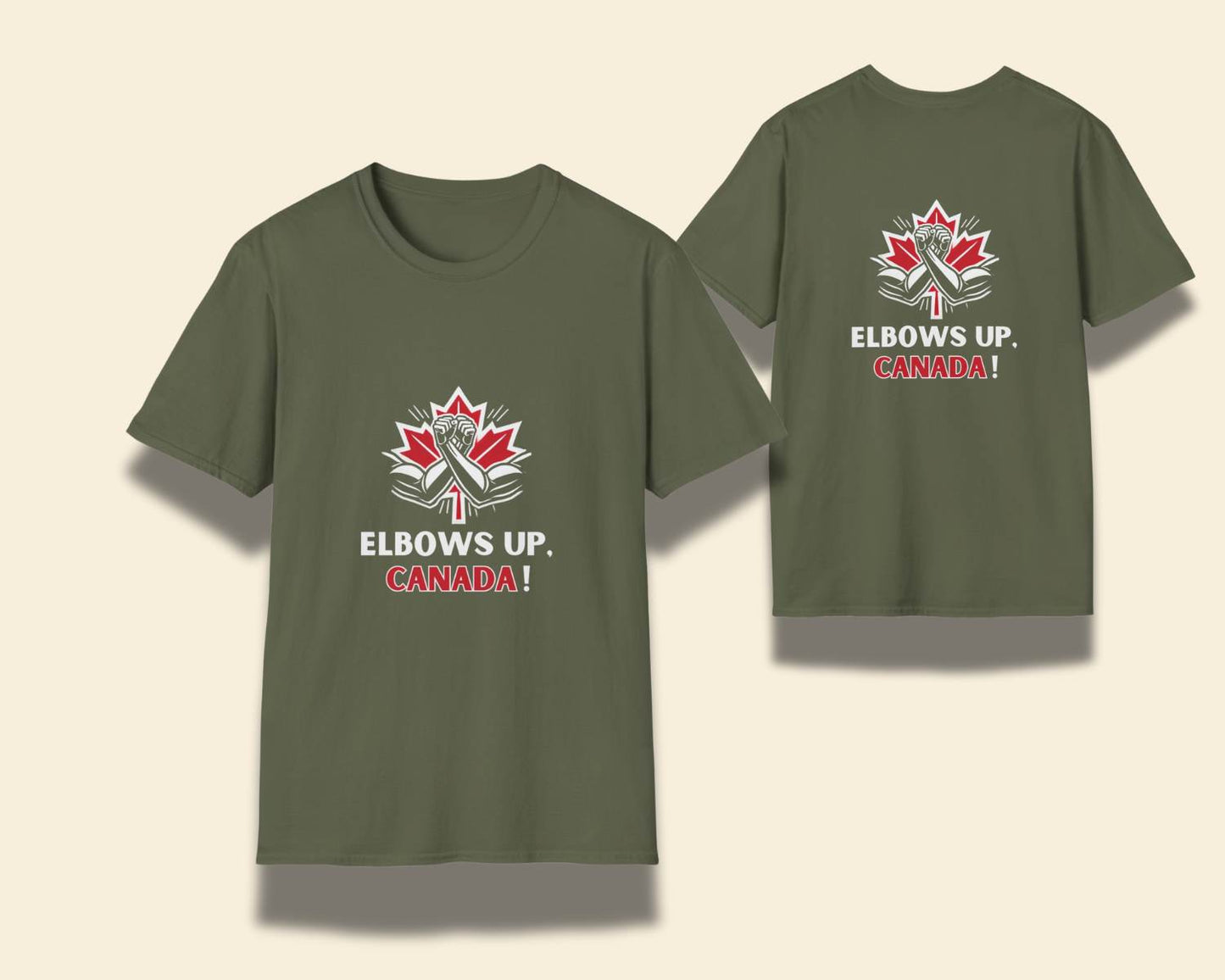 "Elbows Up, Canada!" 2-side printed Tee