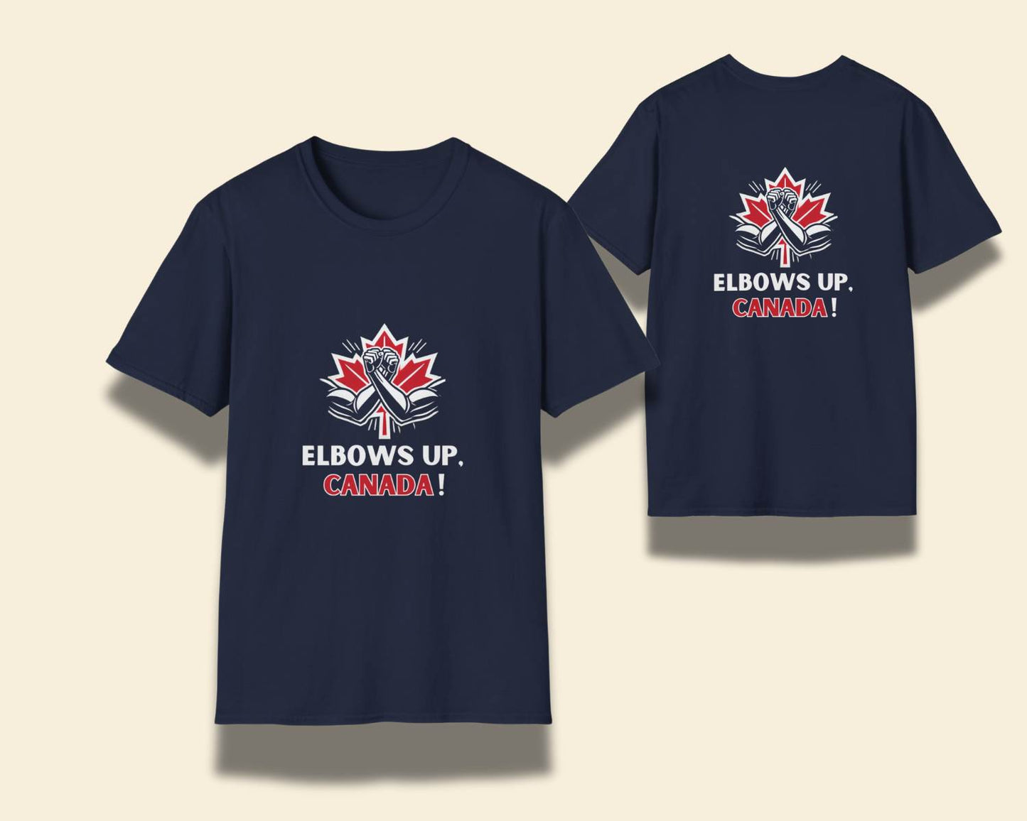 "Elbows Up, Canada!" 2-side printed Tee