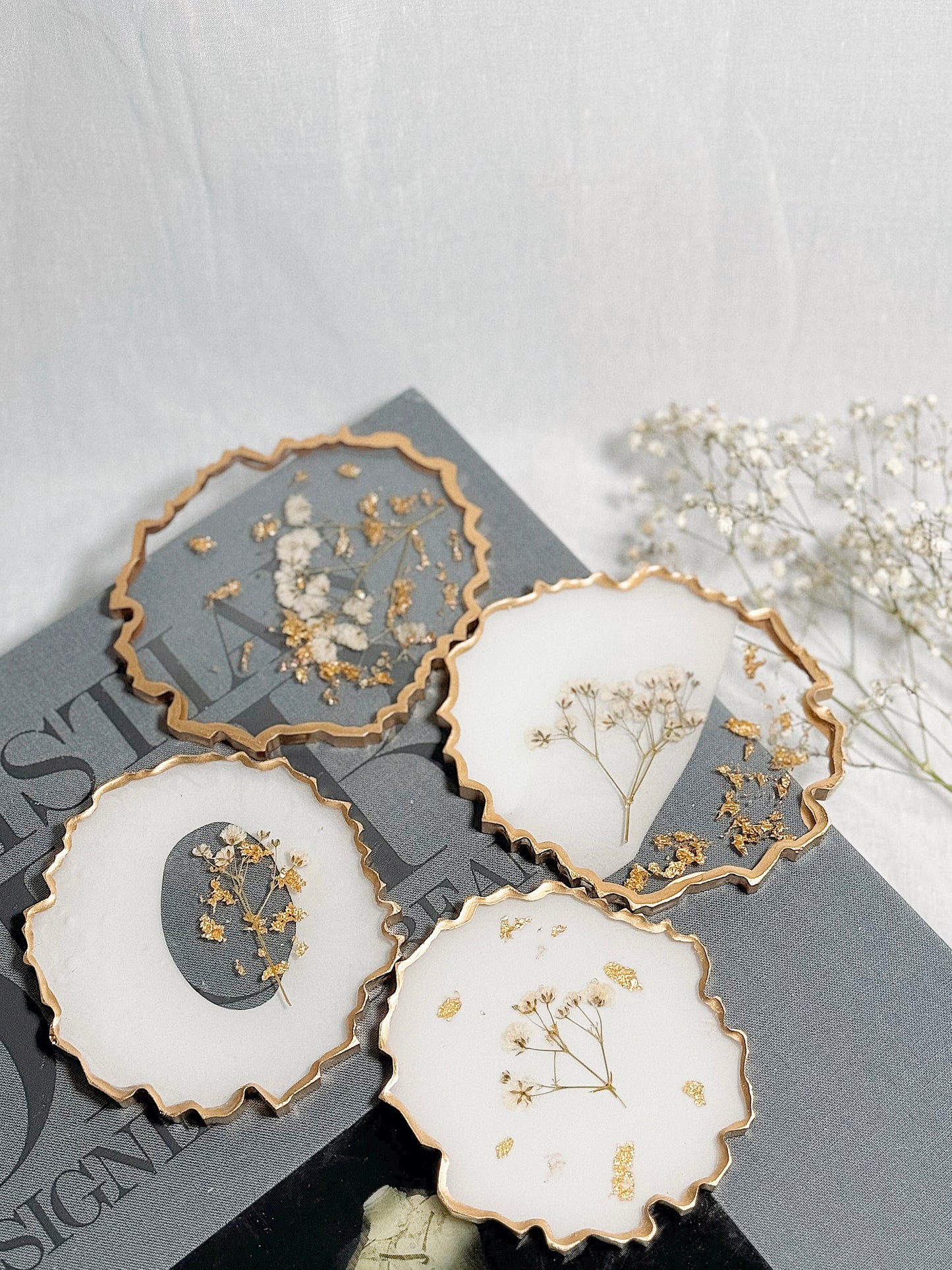 White-on-white Resin Dish