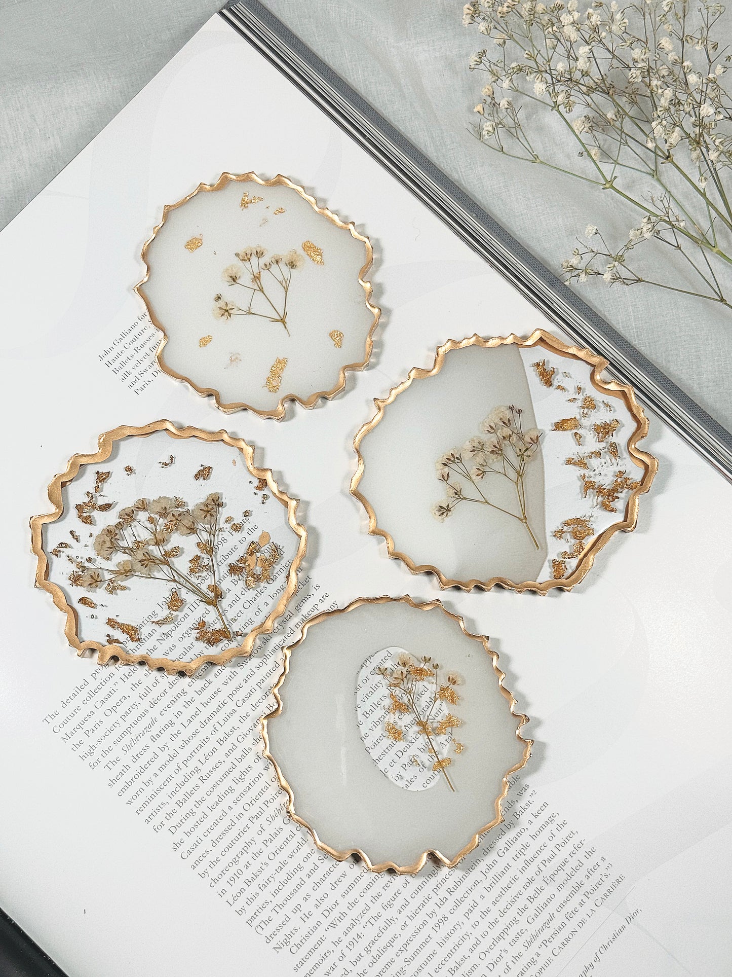 White-on-white Resin Dish