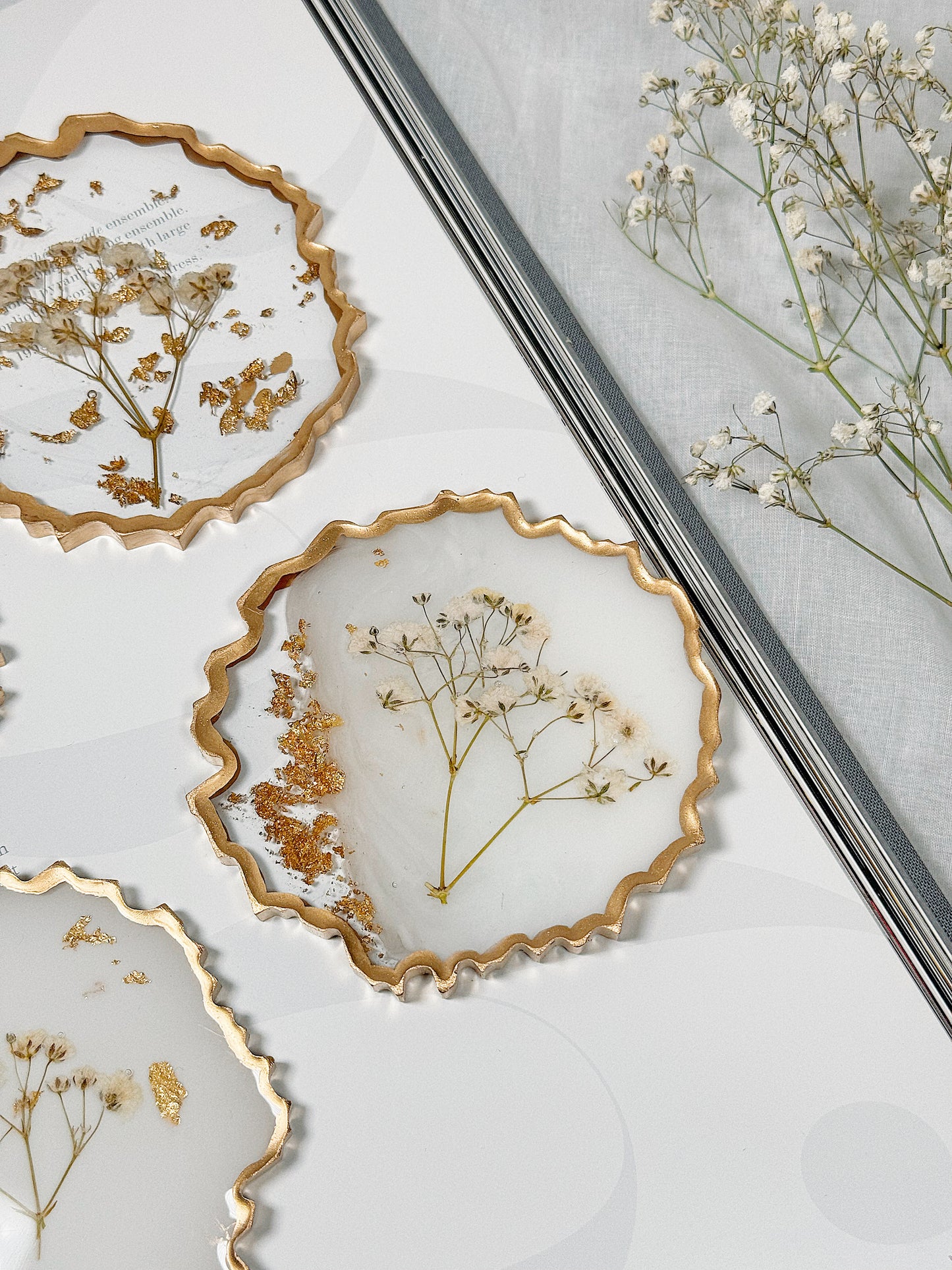 White-on-white Resin Dish