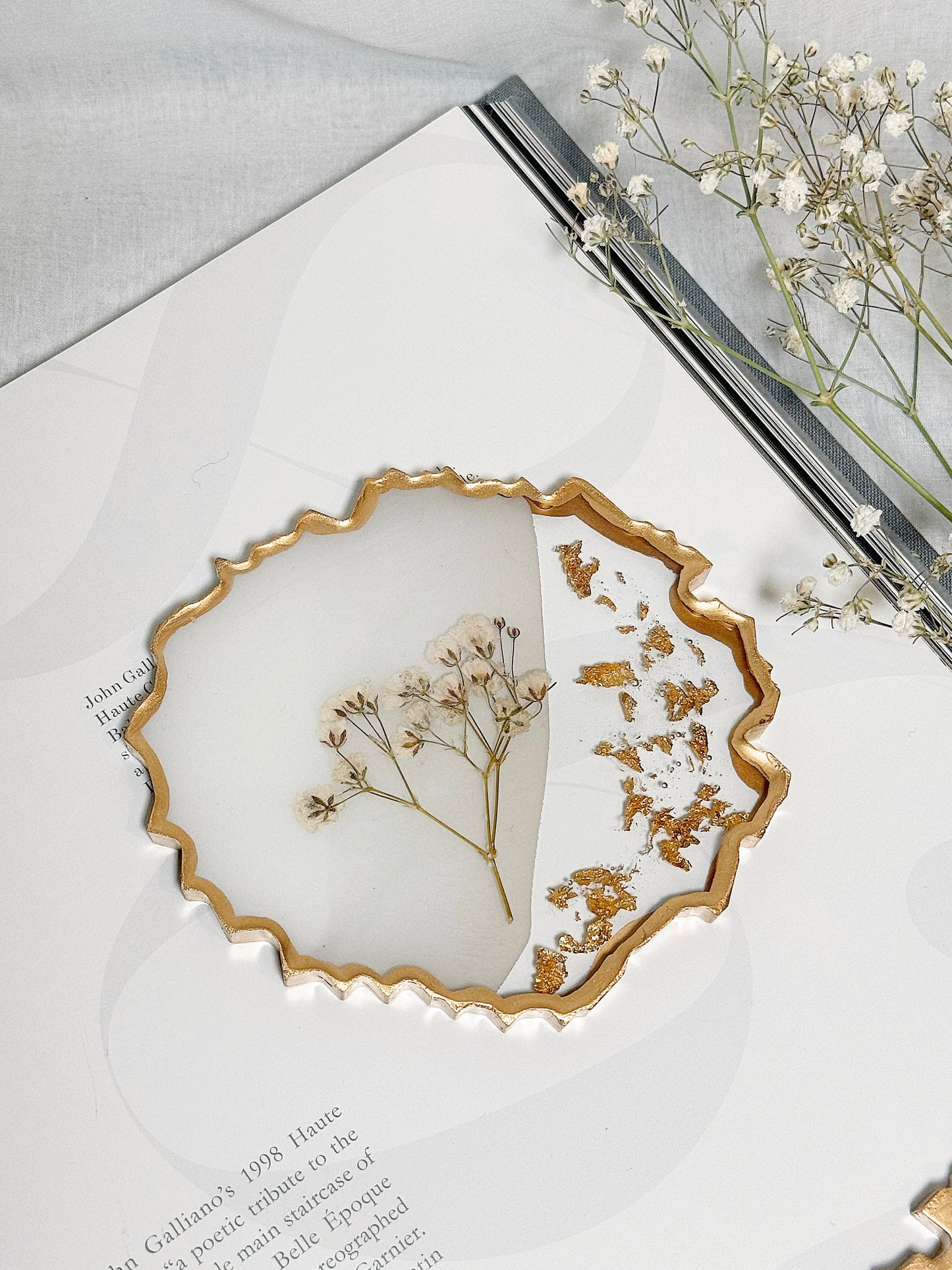 White-on-white Resin Dish