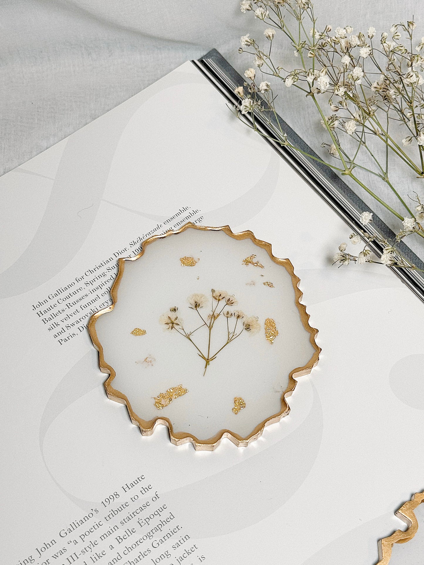 White-on-white Resin Dish