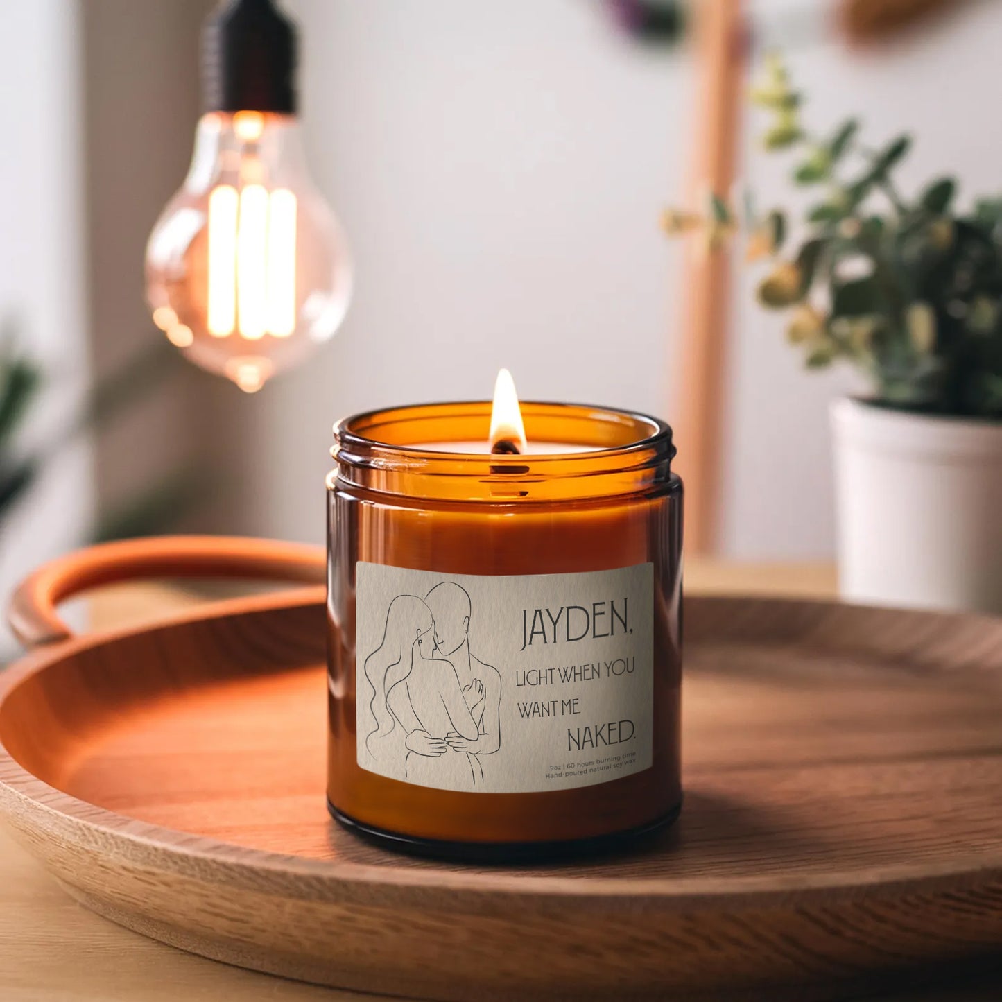 Light When You Want Me Naked Beige Candle-Gliminis