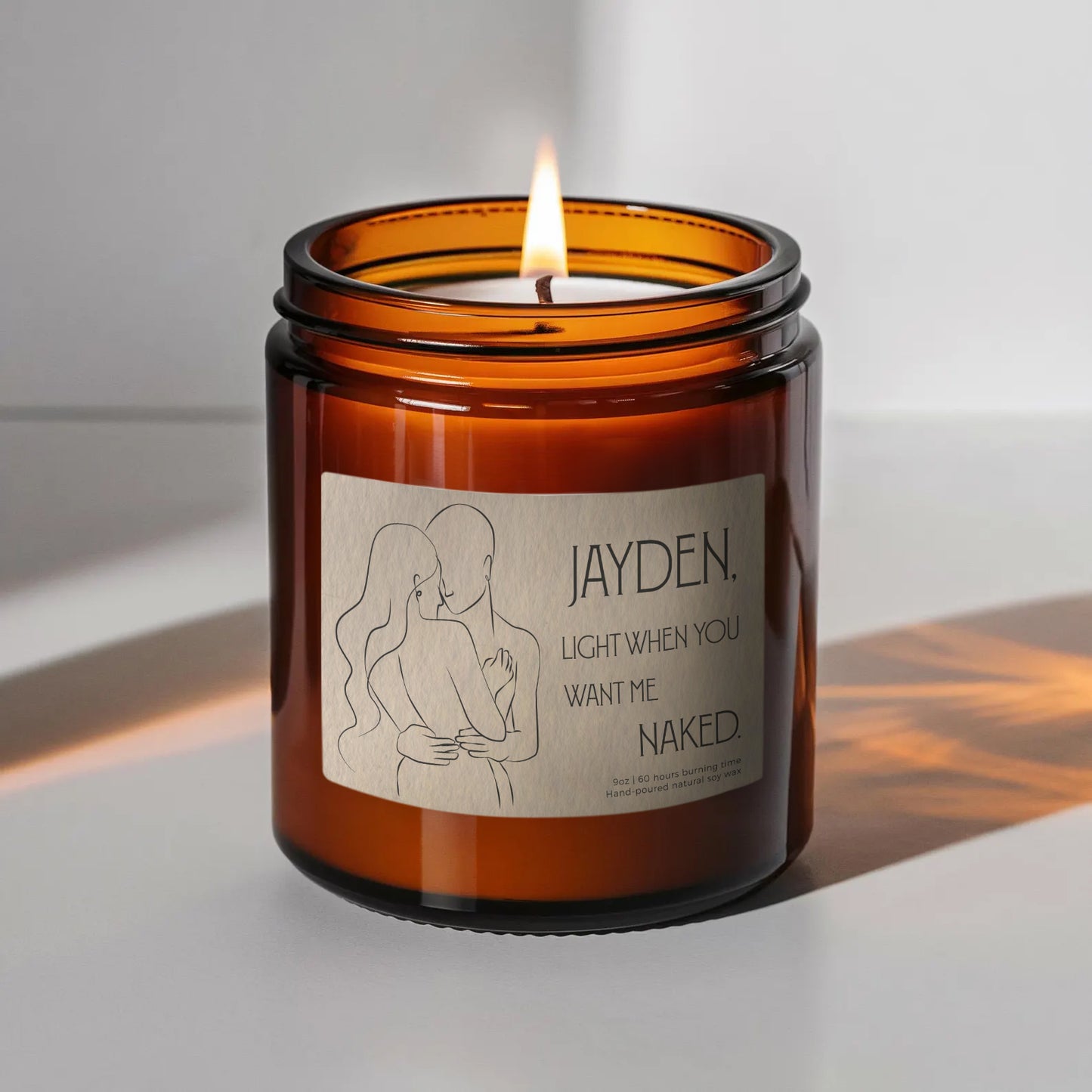 Light When You Want Me Naked Beige Candle-Gliminis