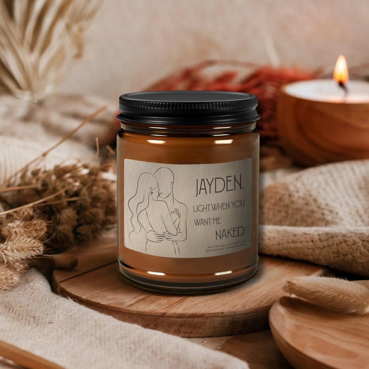 Light When You Want Me Naked Beige Candle-Gliminis