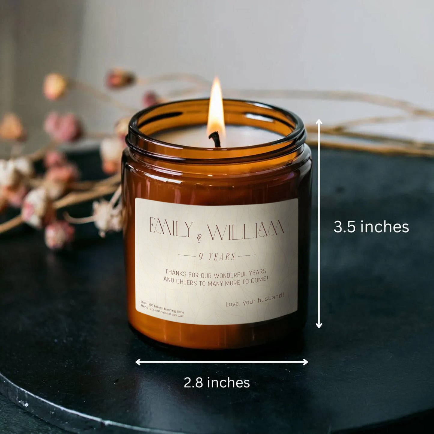 Custom Message Anniversary Candle-Gliminis