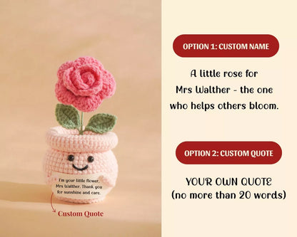 Custom Appreciation Rose Pot
