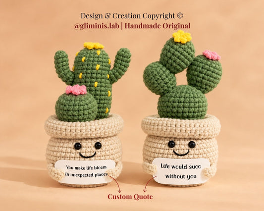 Crochet Cactus in a Pot - Appreciation Gift for Teachers, Coworkers, Friends & Mom