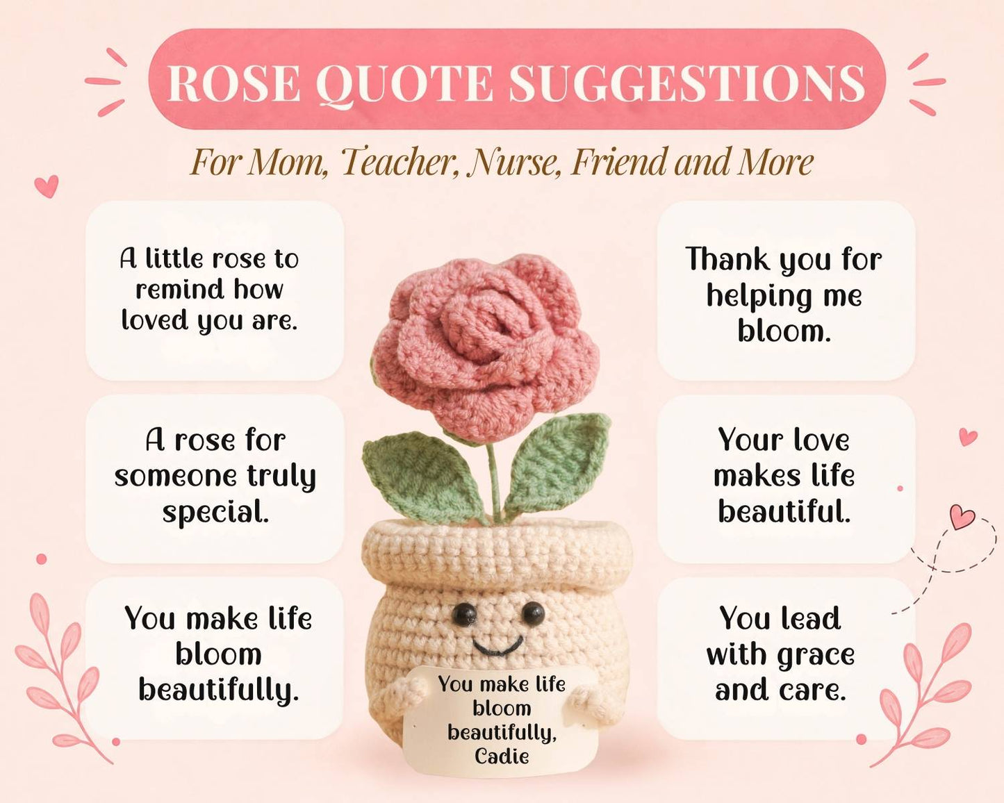 New Teacher Gift Set - Rose Crochet