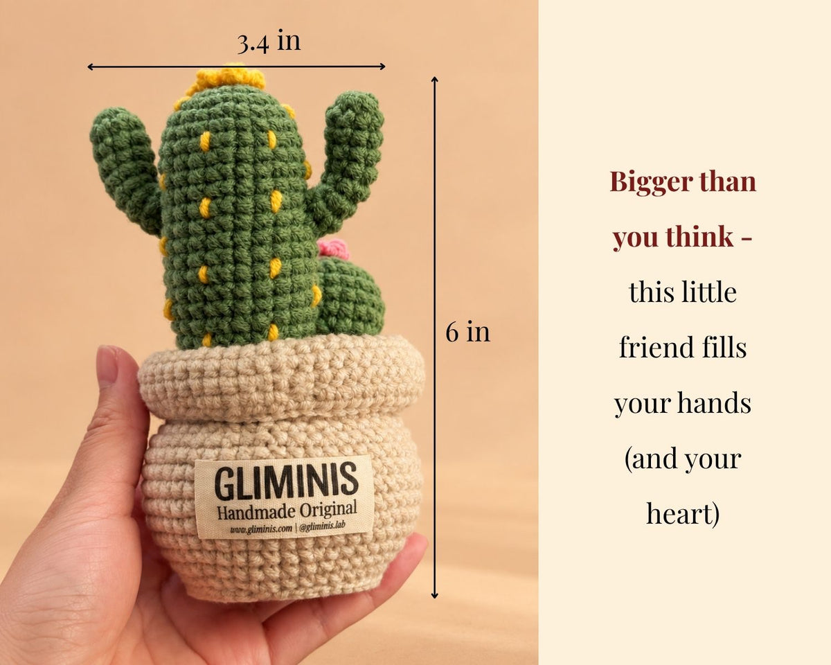 Crochet Cactus in a Pot - Appreciation Gift for Teachers, Coworkers, Friends & Mom