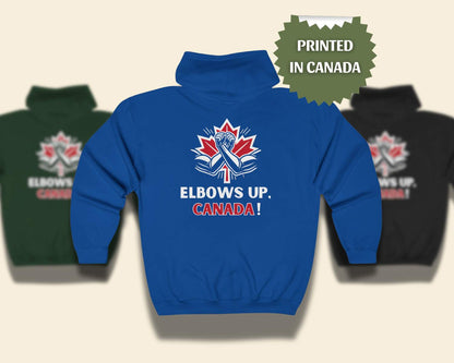 "Elbows Up, Canada" Zip Hooded Sweatshirt