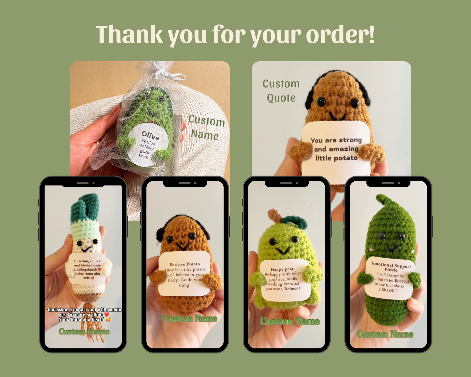 Emotional Support Gift Anxiety Relief Gift Crochet Food Toys Positive Affirmation Gift Self Care Gift Set Mental Health Gift Therapy Gift Mindfulness Gift Comfort Gift Friend Gift