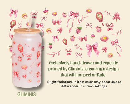 Pink Bow Glass Tumbler