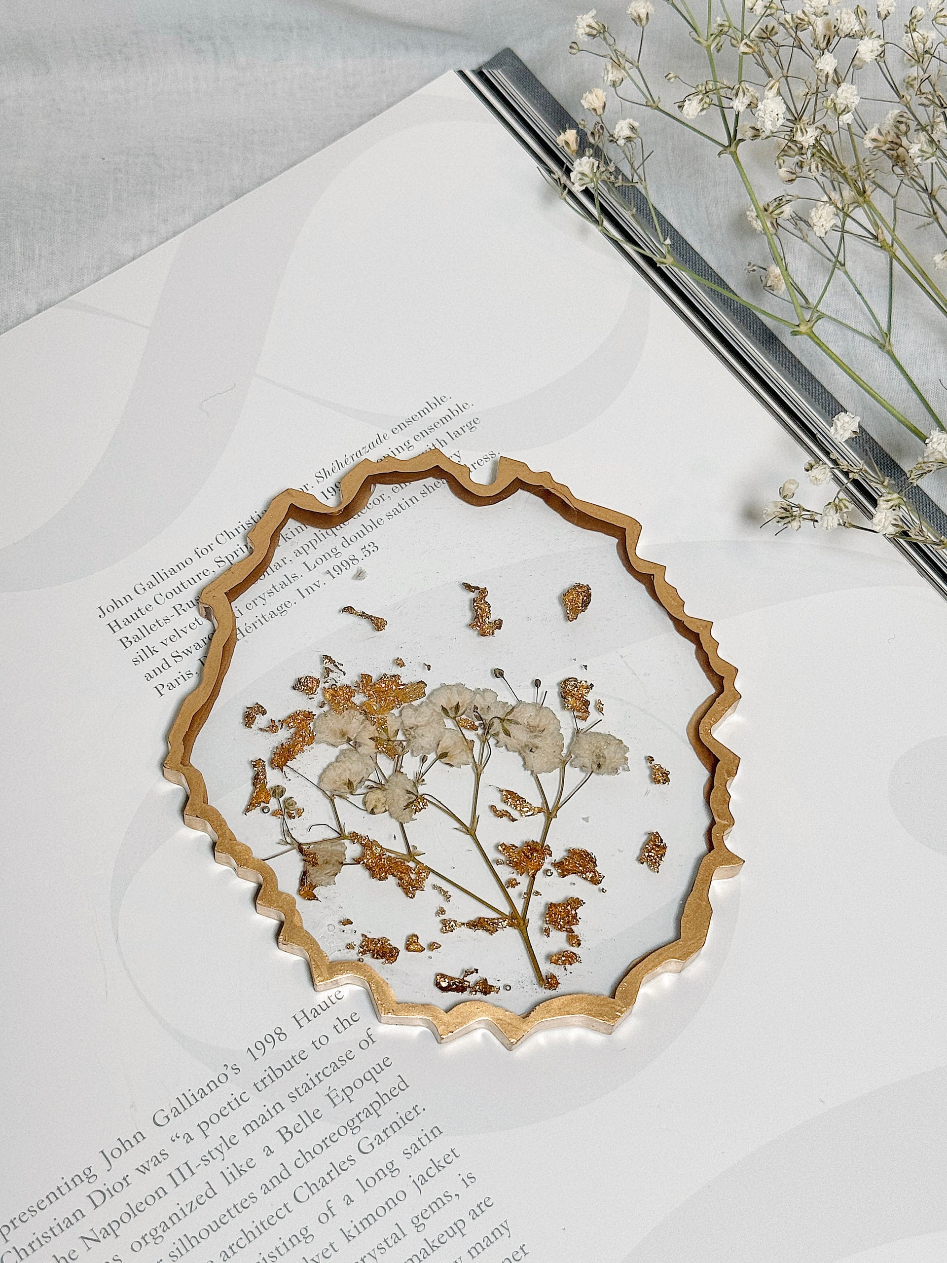 White-on-white Resin Dish