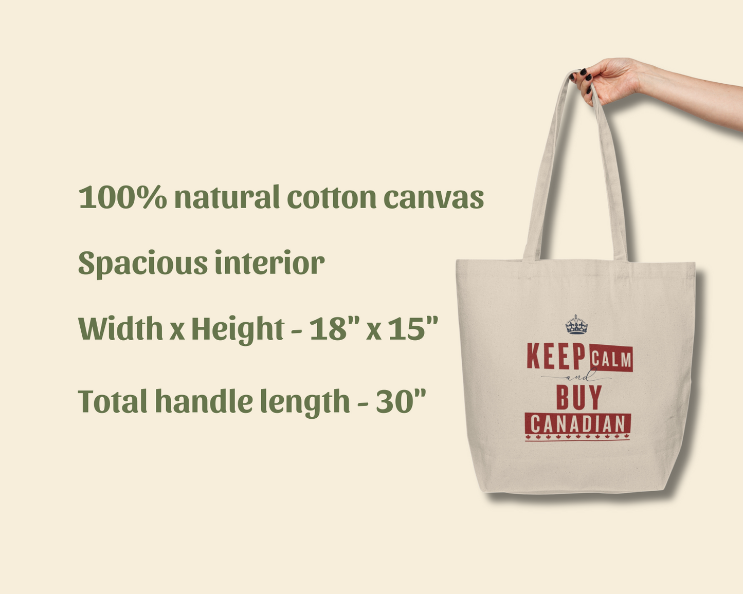 "Keep Calm & Buy Canadian" Tote Bag