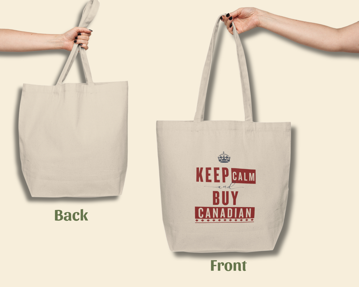 "Keep Calm & Buy Canadian" Tote Bag