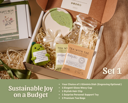 Joy on a Budget Gift Set-Personalized Self Care Gift Box Handmade Wellness Package Eco Friendly Gift Set Affordable Luxury Gift Birthday Present New Mom Gift Employee Appreciation Corporate Wellness Housewarming Relaxation Kit Tea Lover
