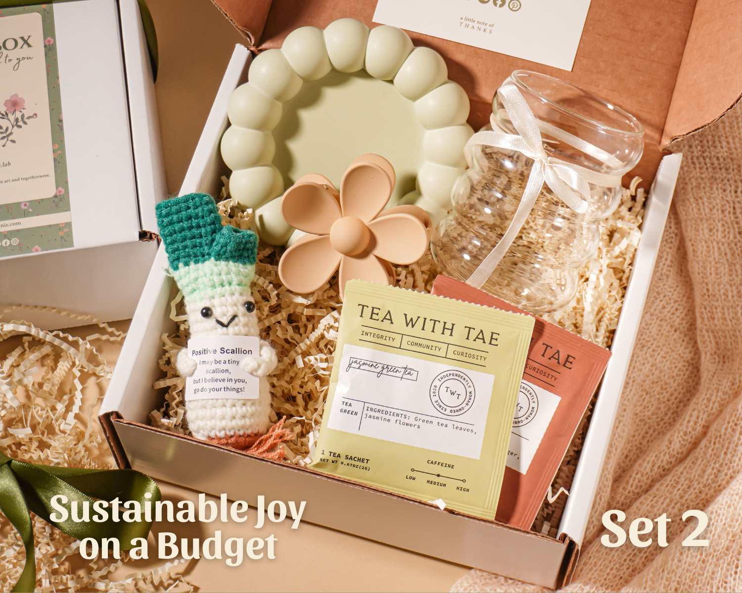 Joy on a Budget Gift Set-Personalized Self Care Gift Box Handmade Wellness Package Eco Friendly Gift Set Affordable Luxury Gift Birthday Present New Mom Gift Employee Appreciation Corporate Wellness Housewarming Relaxation Kit Tea Lover
