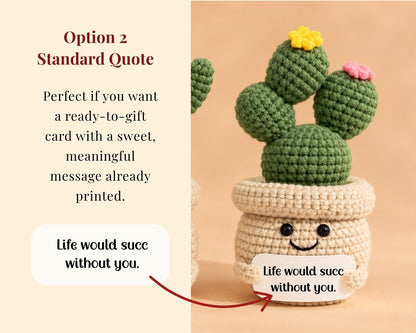 Crochet Cactus in a Pot - Appreciation Gift for Teachers, Coworkers, Friends & Mom