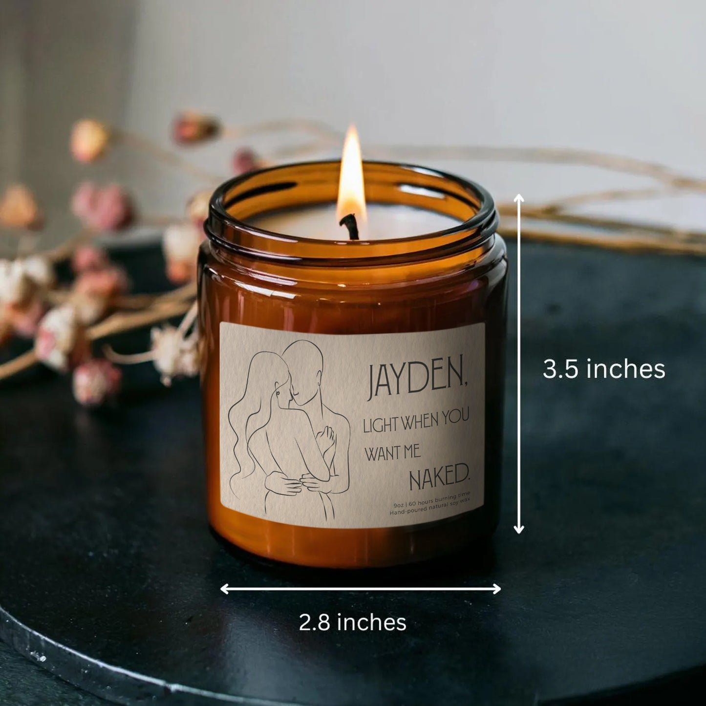 Light When You Want Me Naked Beige Candle-Gliminis