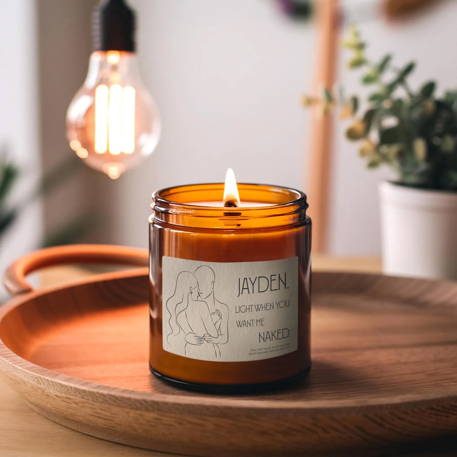 Light When You Want Me Naked Beige Candle-Gliminis