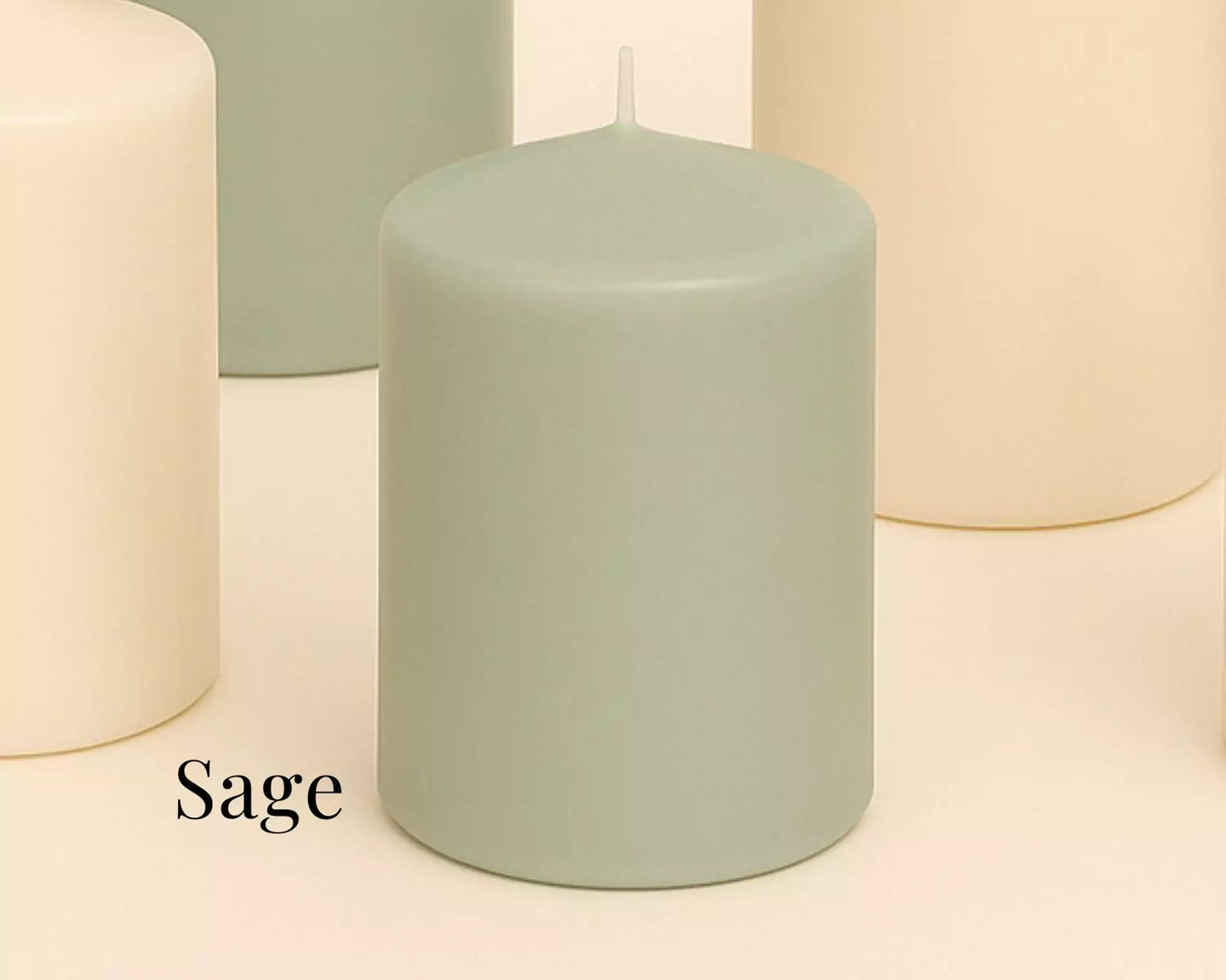 Pastel Unscented Pillar Candle