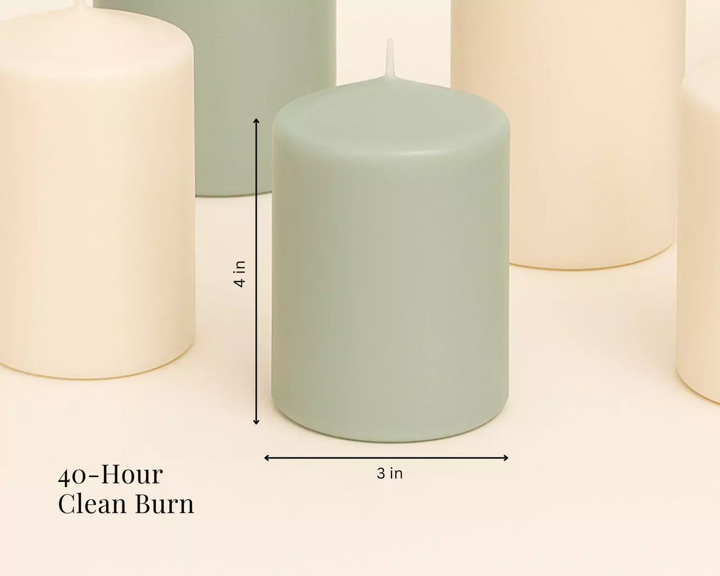 Pastel Unscented Pillar Candle